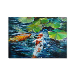 Pleasing Koi Fish In Lake Canvas