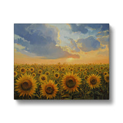 Sunflower Field & Sunset Canvas