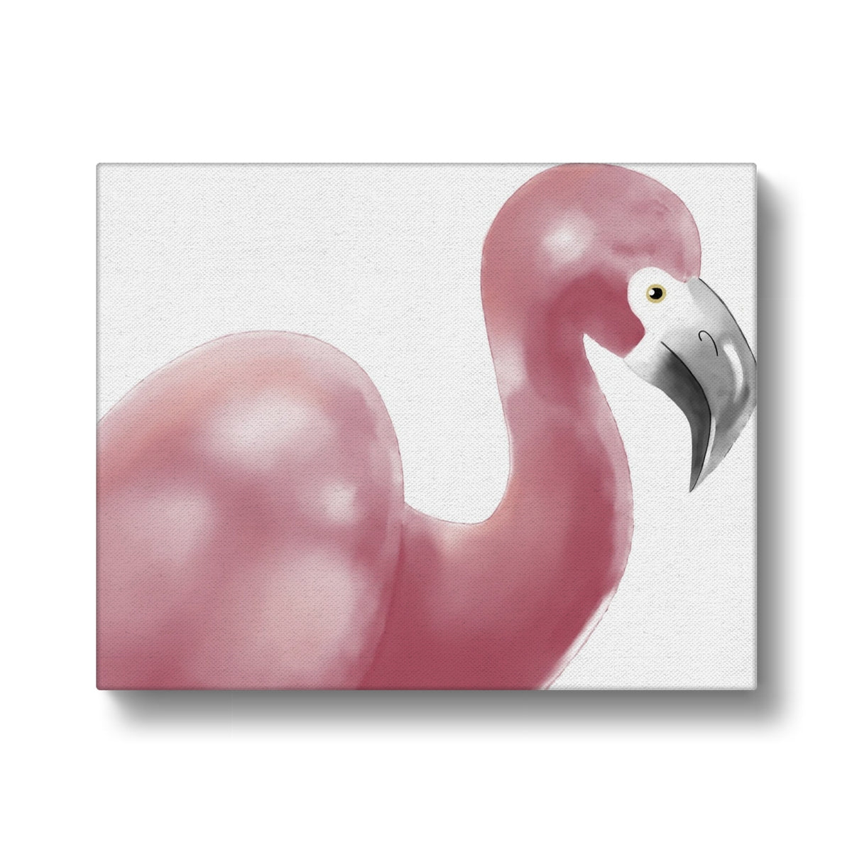 Shiny Flamingo Portrait Canvas