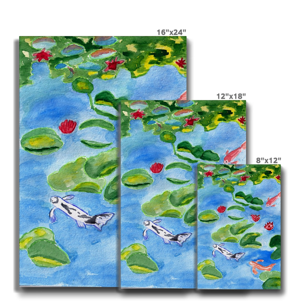 White Koi Fish In Water Canvas