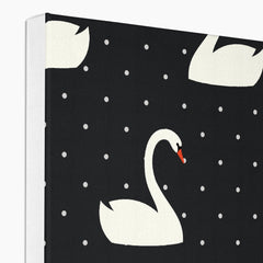 Black & White Swans Seamless Prints Canvas