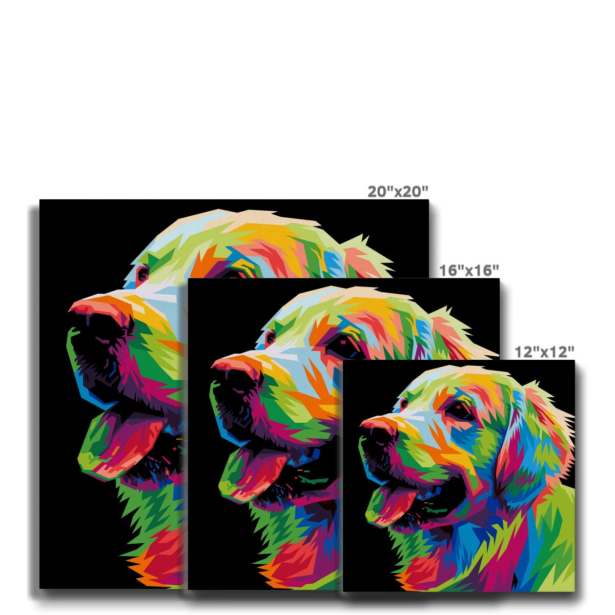 Multicolor Retriever Portrait Canvas