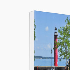 Flowers & Milwaukee Pierhead Lighthouse Canvas