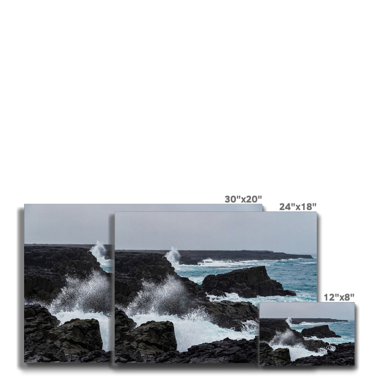 Raging Waves At  Brimketill Lava Rock Pool Canvas