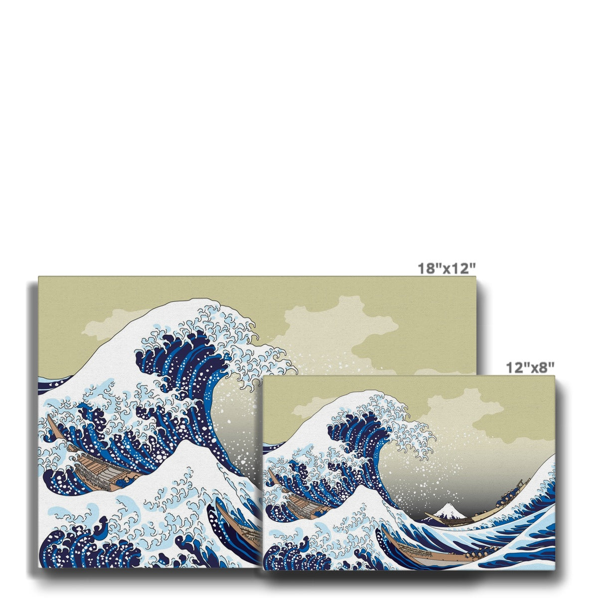 Sea Waves Illustration Wall Art Canvas