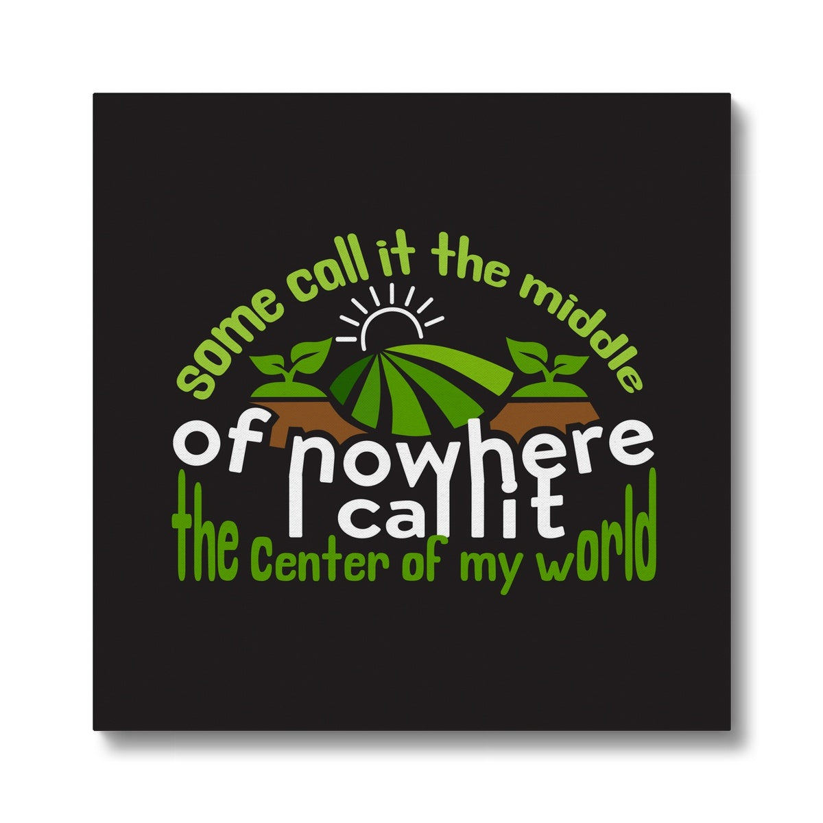 Middle Of Nowhere Art Green & Black Art Canvas