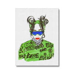 Billie Ellish Caricature Canvas