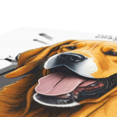 Smiling Golden Retriever Illustration Canvas