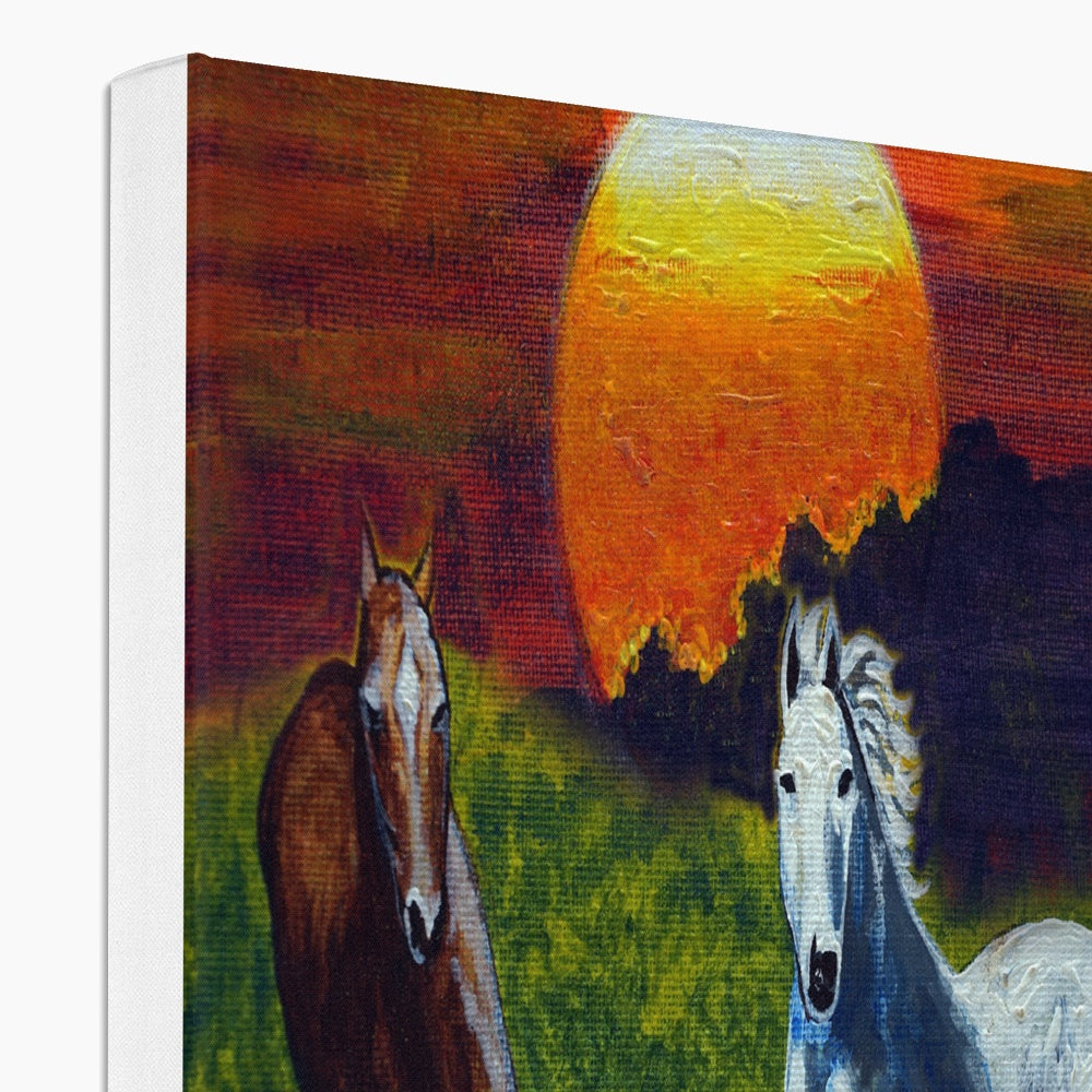 Horses & Sunset Canvas