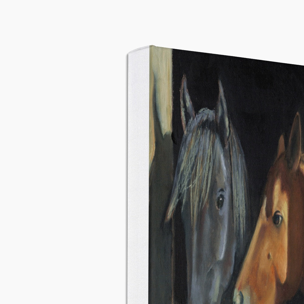 Horses In Stable Canvas