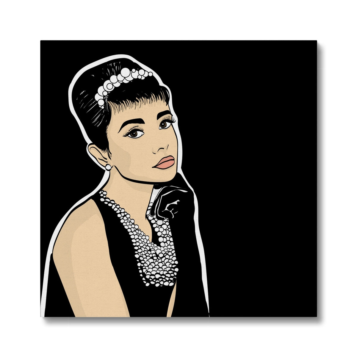 Ethereal Audrey Hepburn Illustration Canvas