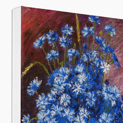 Blue Flowers In Van Gogh Style Canvas