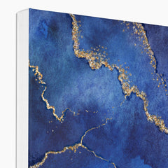 Opulent Blue & Gold Wall Art Canvas