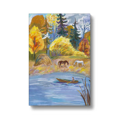 Horses & Lake Canvas