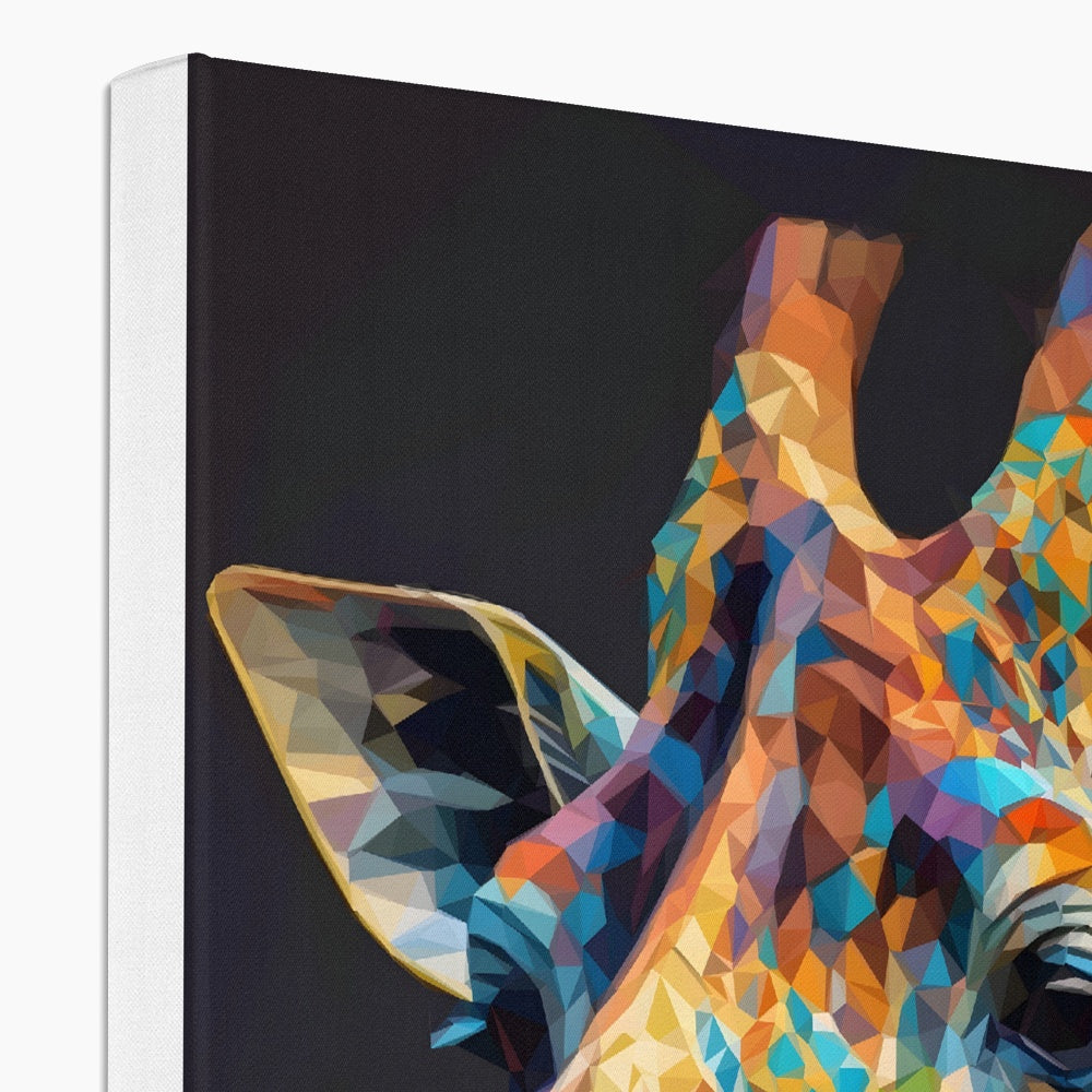 Colour-Full  Giraffe Portrait Canvas