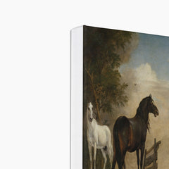 Horses In Farm Barn Canvas