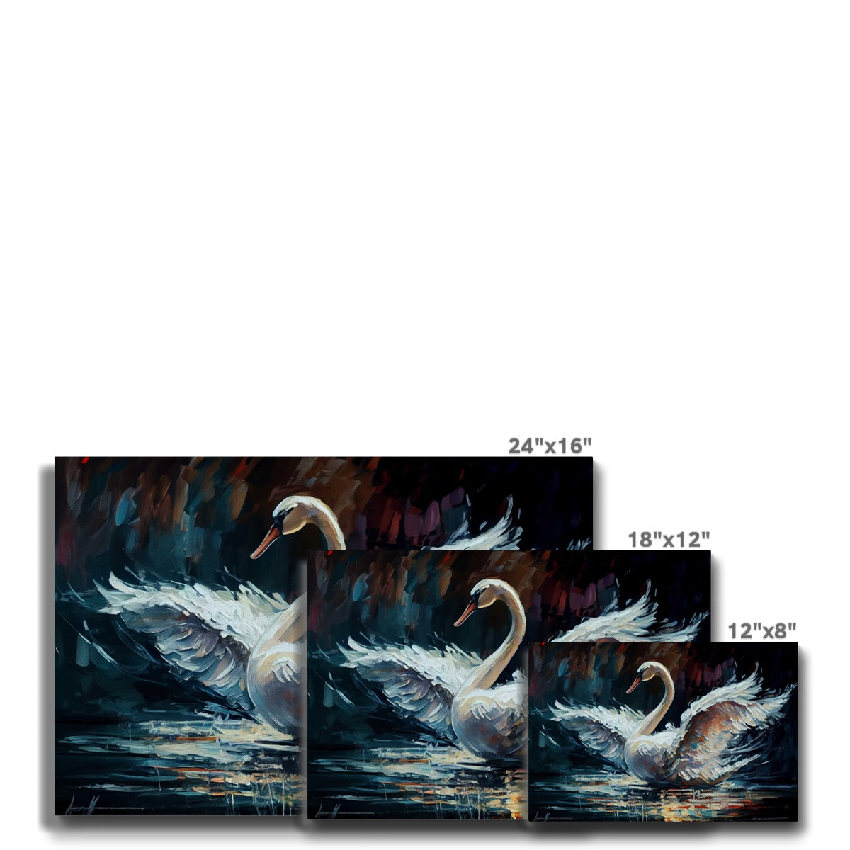 Painting Of Swan's Wings Glory Canvas