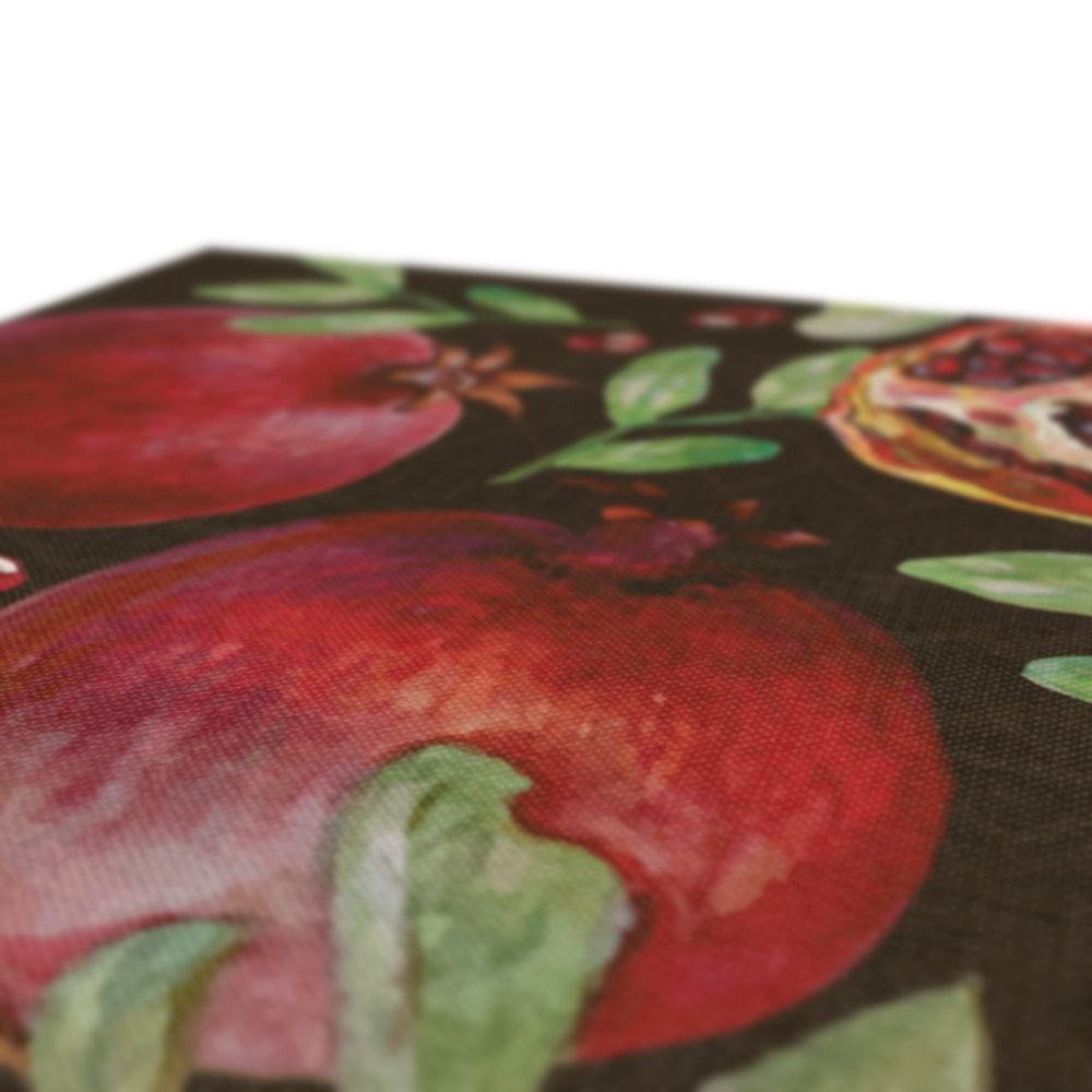 Pomegranates Black Seamless Print Canvas