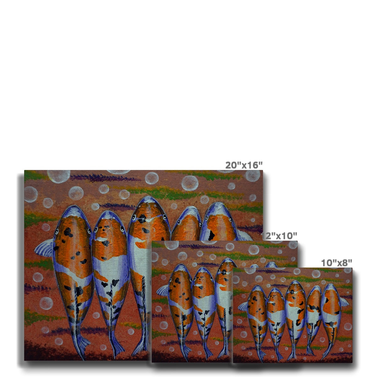 Koi Fish & Bubbles Canvas