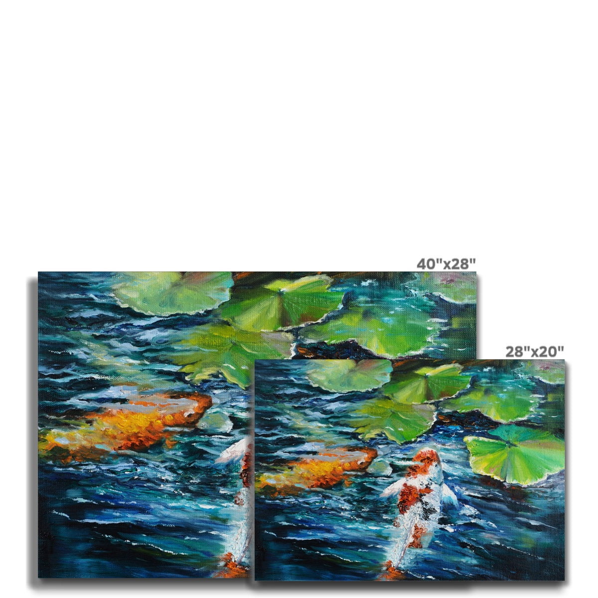 Pleasing Koi Fish In Lake Canvas