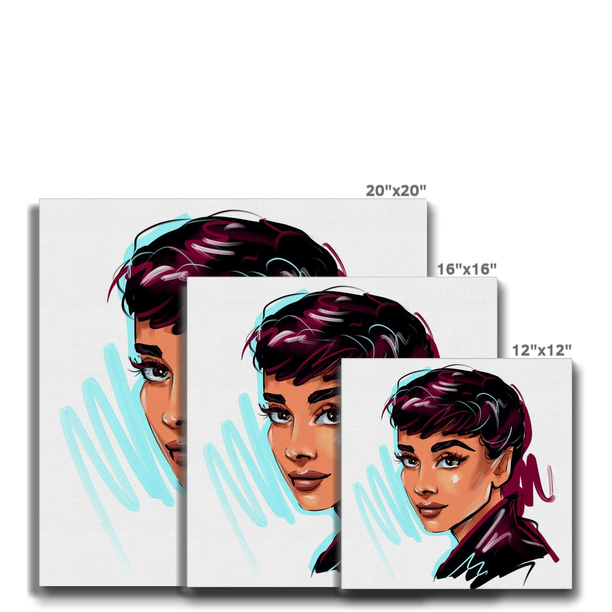 Amazing Audrey Hepburn Illustration Canvas