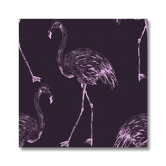 Black & Pink Flamingos Painting Canvas