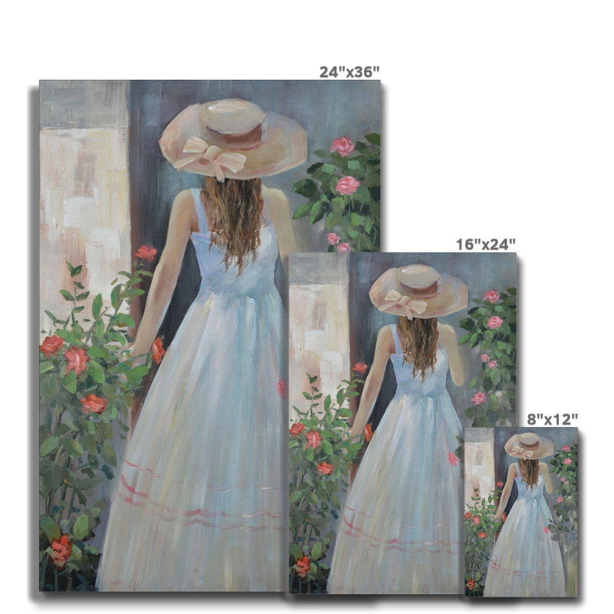 Girl In Garden Canvas