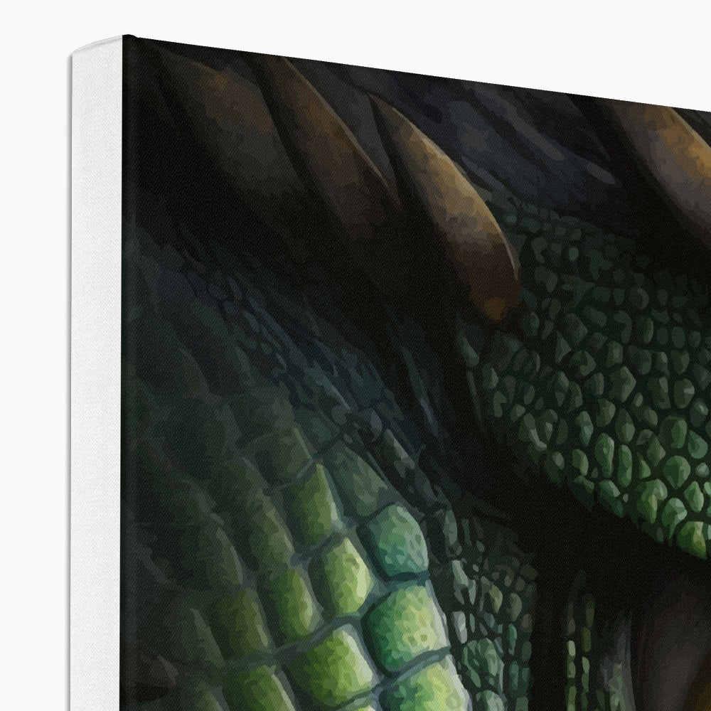 Green Dragon Eye Art Canvas