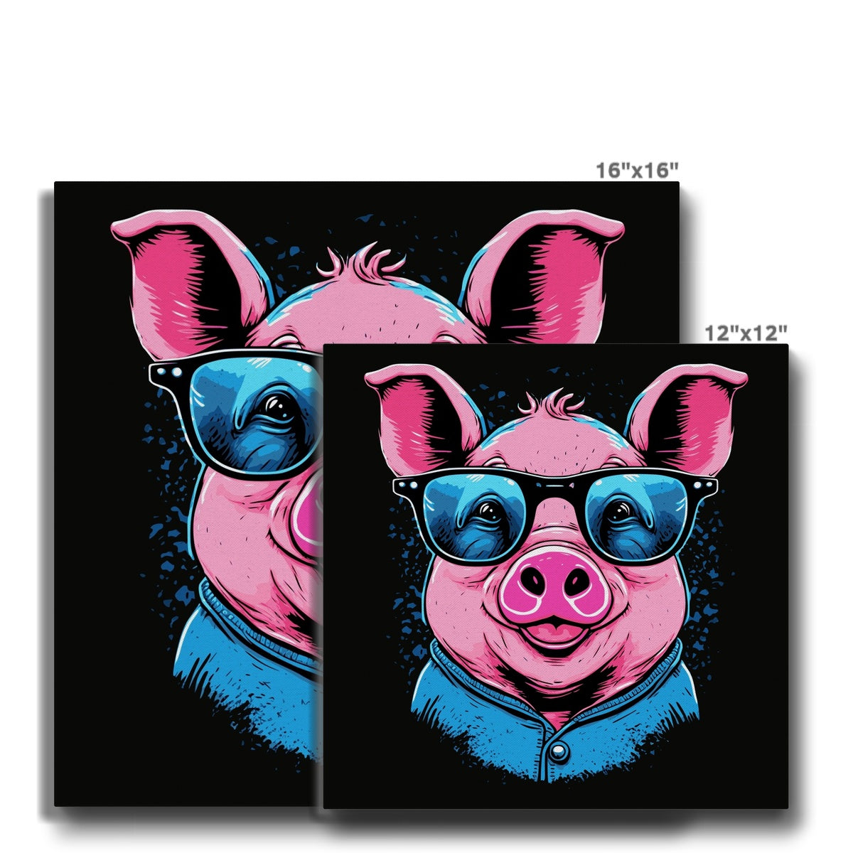 Animated Pig With Glasses Canvas