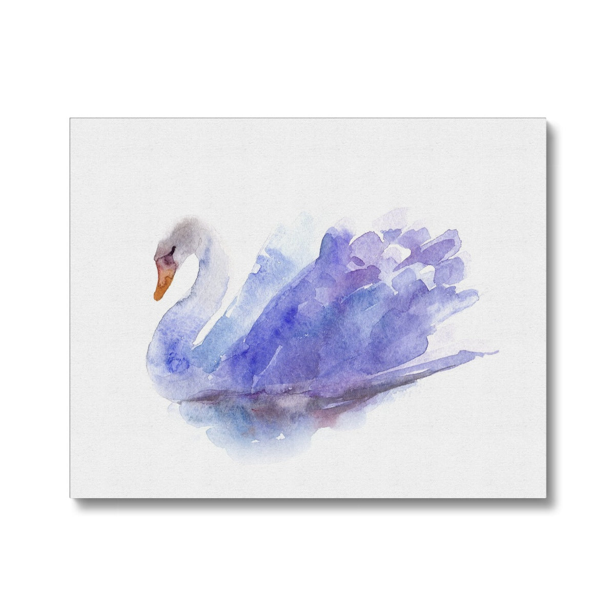 Purple Swan Watercolor Painting Canvas