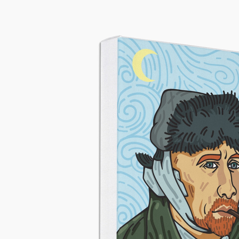 Self-Portrait With Bandaged Ear, Van Gogh Illustration Canvas
