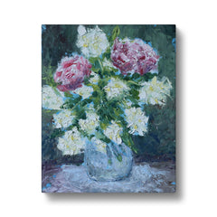 Flower In Vase, In Claude Monet Style Canvas