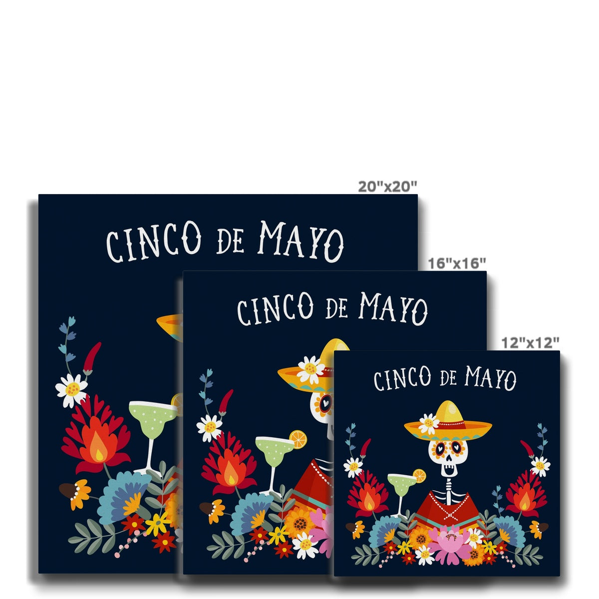 Skull & Cinco De Mayo Art Canvas