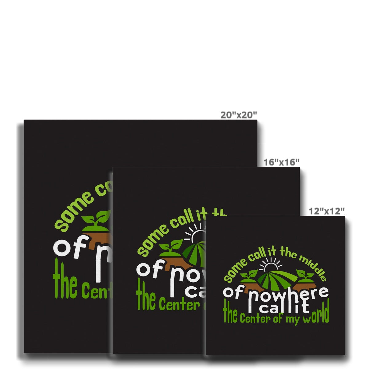 Middle Of Nowhere Art Green & Black Art Canvas