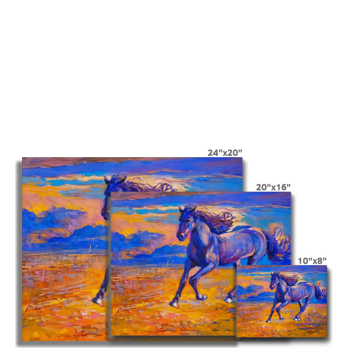 Purple Horse Abstract Art Canvas