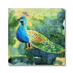 Charming Peacock Oil Portrait Canvas