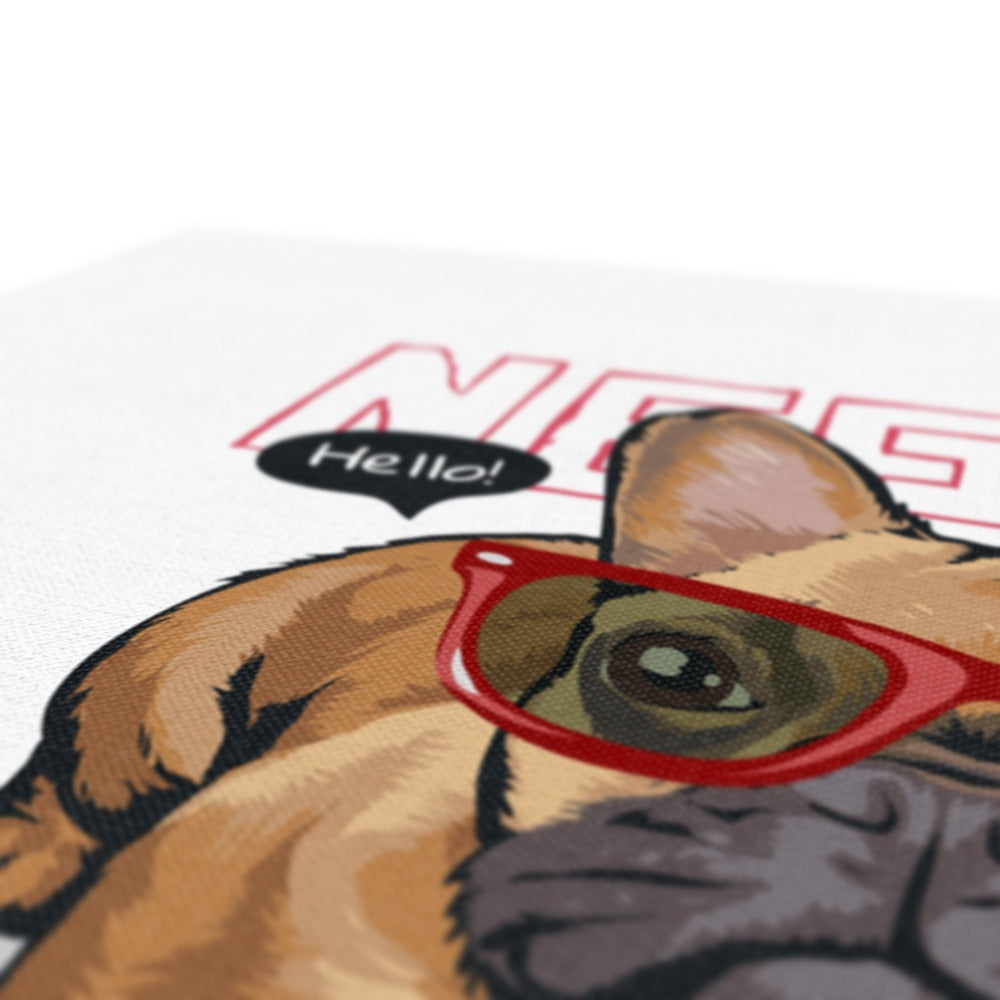 Red Boston Terrier Illustration Canvas