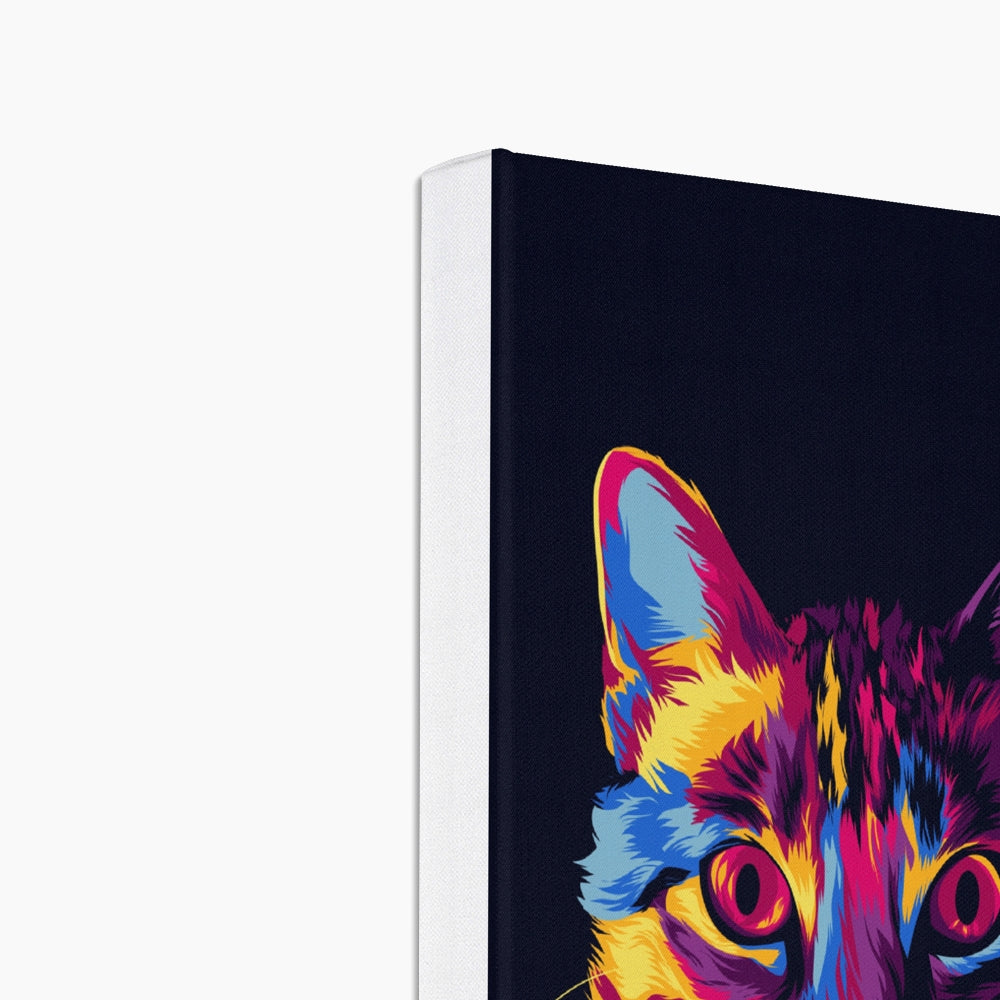 Multicolor Feline Portrait Canvas