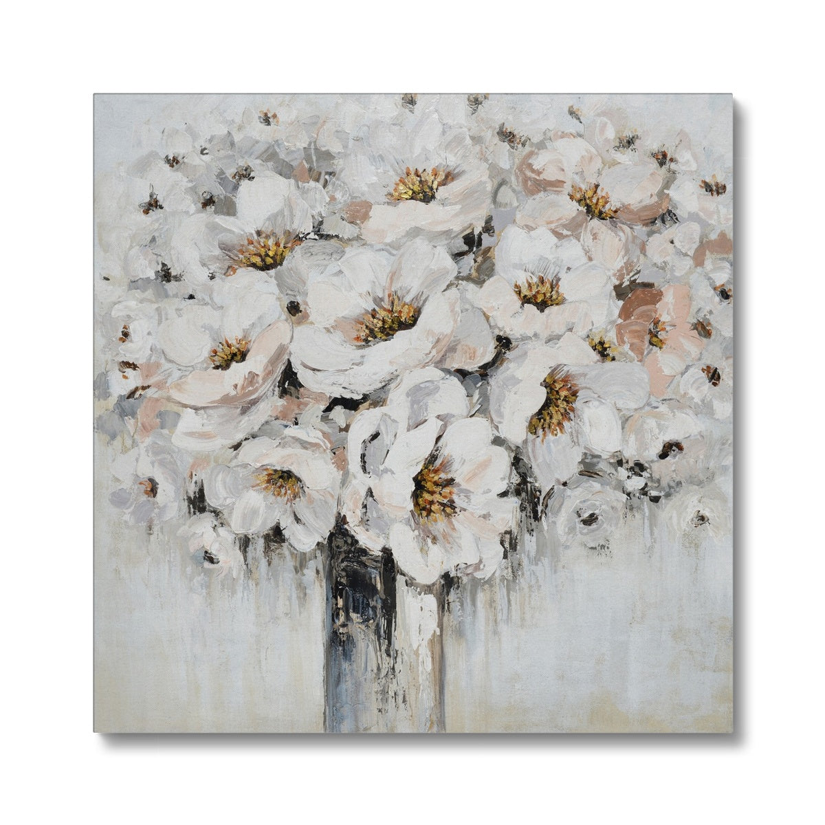 White Flowers Bouquet Canvas