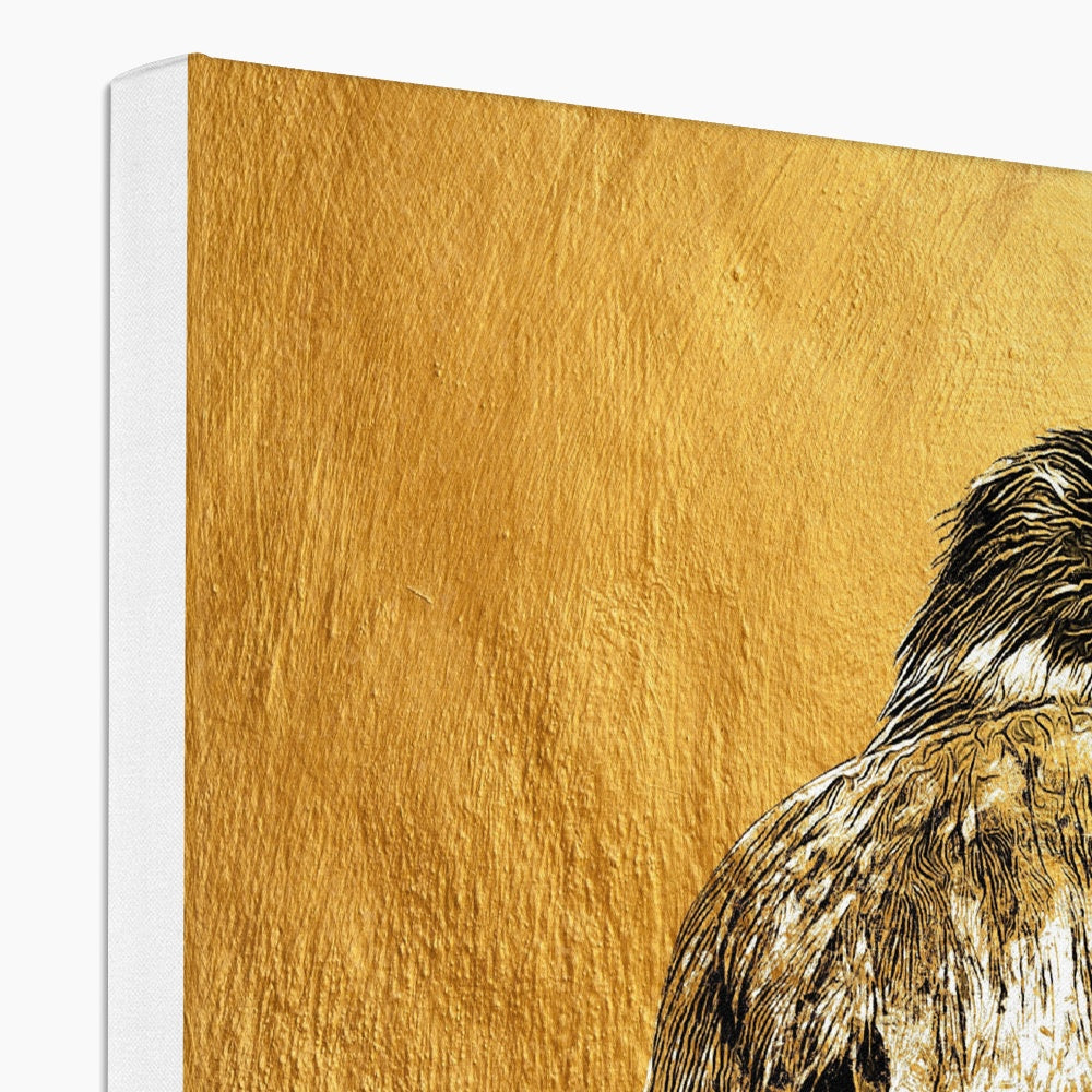 Black & Gold Eagle Portrait Canvas