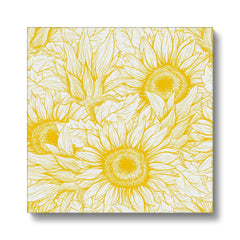 Sunflowers Yellow Sketch Canvas