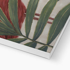 Flamingos In Leaves Art Canvas