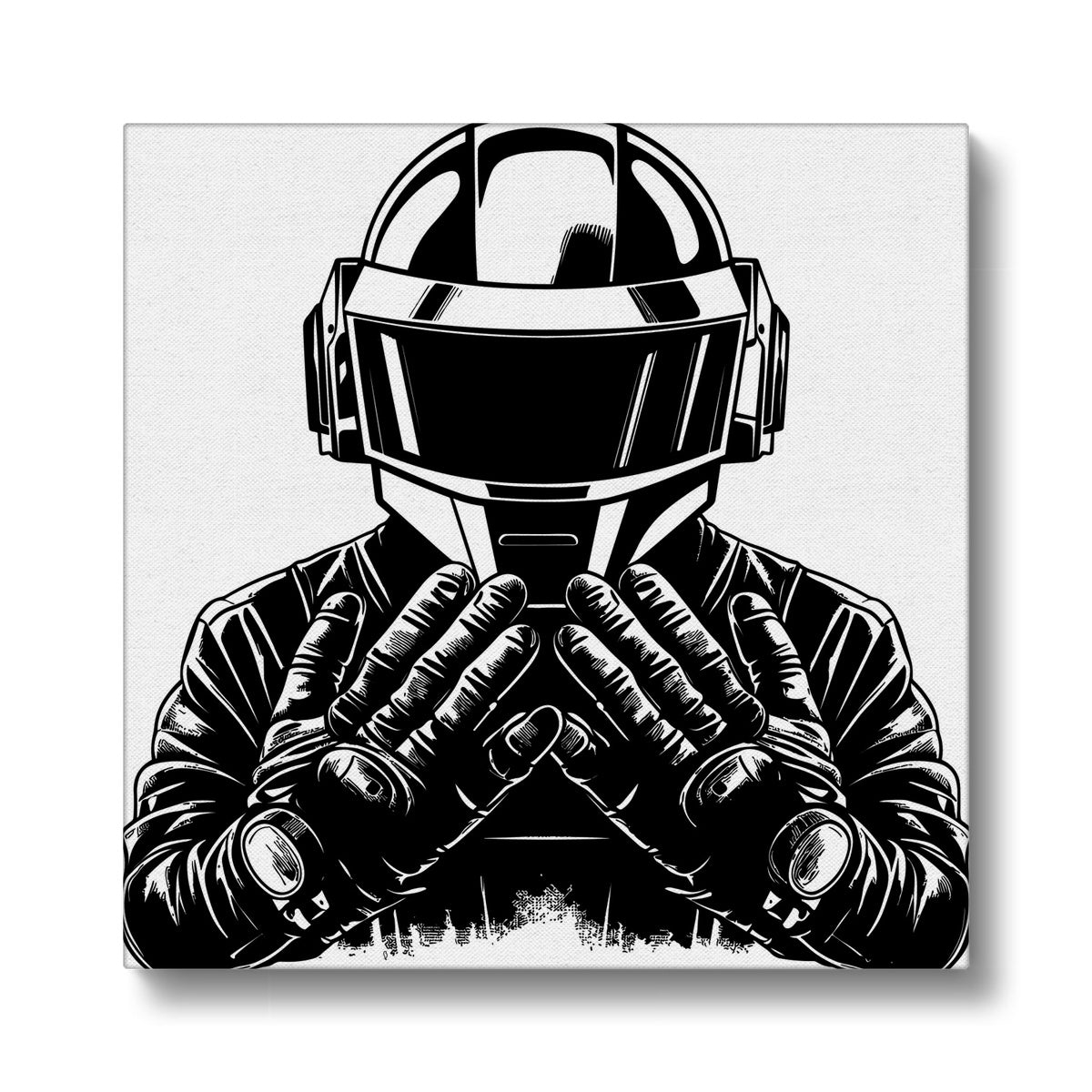Black & White Daft Punk Art Canvas