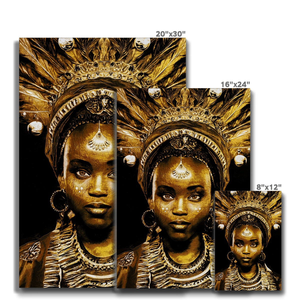 Black & Gold African Beauty Canvas