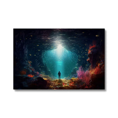 Caveman In Sea Art Canvas