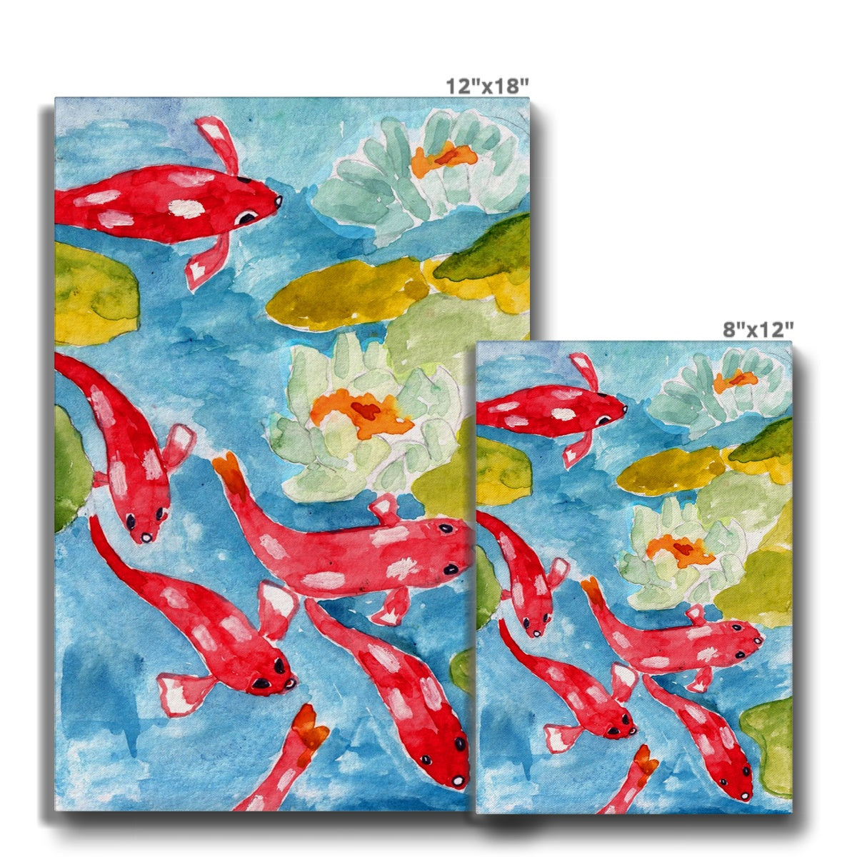 Red Koi Fish Painting Canvas