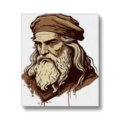 Brown Leonardo Da Vinci Illustration  Canvas