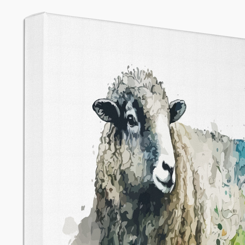 Light Blue Sheep Water Painting Canvas