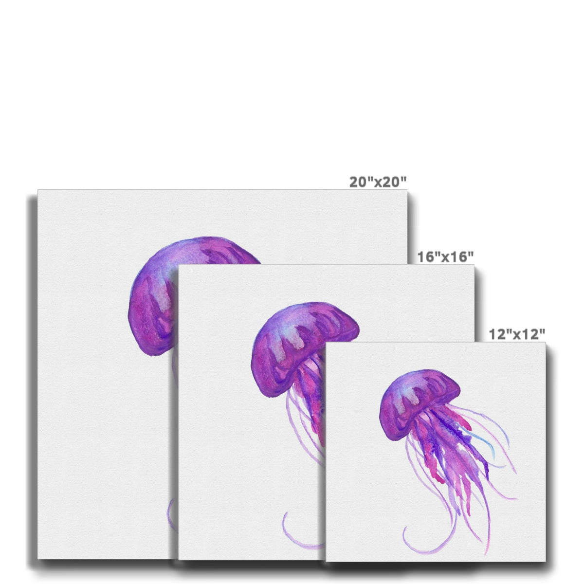 Jelly Fish Watercolor Painting Canvas