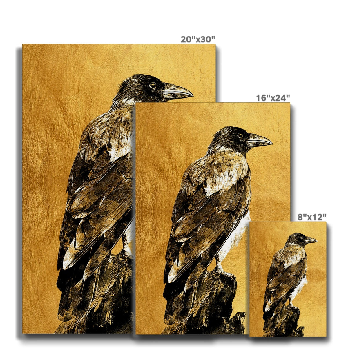 Black & Gold Eagle Portrait Canvas